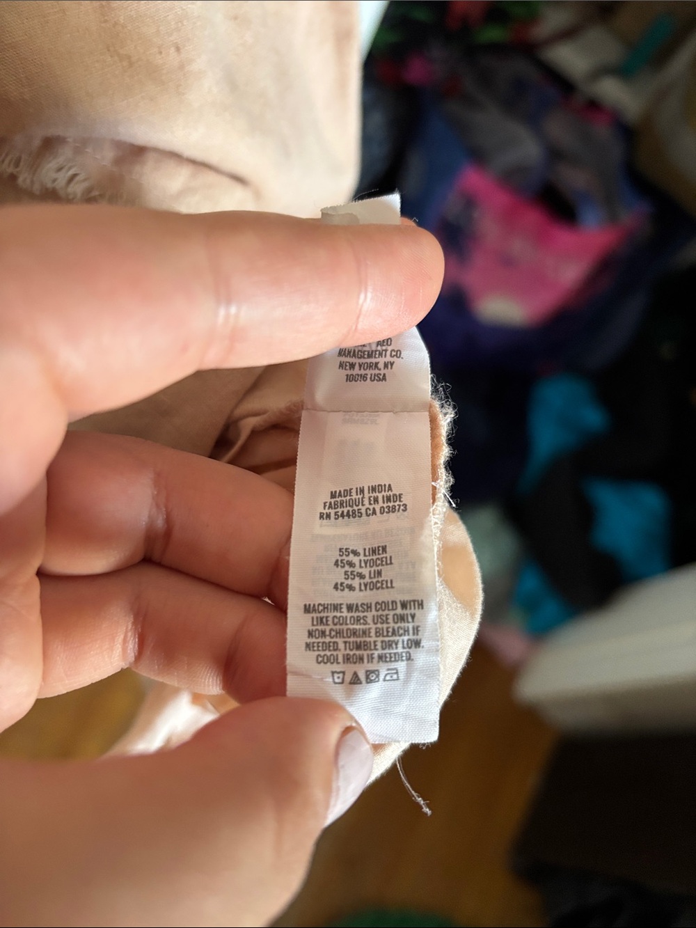 aerie XL tan linen blend raw edge ruffle babydoll dress - Picture 8 of 8